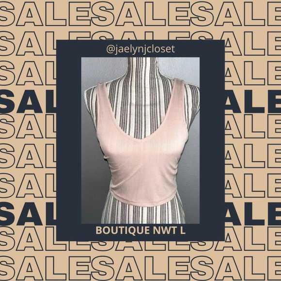 Tops - Blush Pink Ribbed Flattering Tank — FINAL SALE PRICE